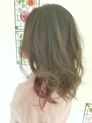 セミロング カラー 髪質改善/ハイライト 小林秀樹のヘアスタイル