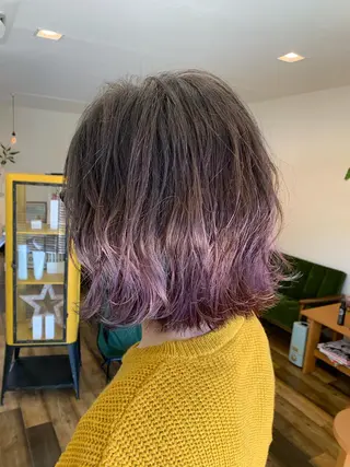 ミディアム カラー くろいわ りほのヘアスタイル