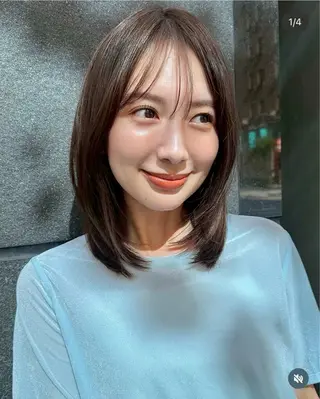 ミディアム 🍑暖色／レイヤー／ 真希🎀のヘアスタイル