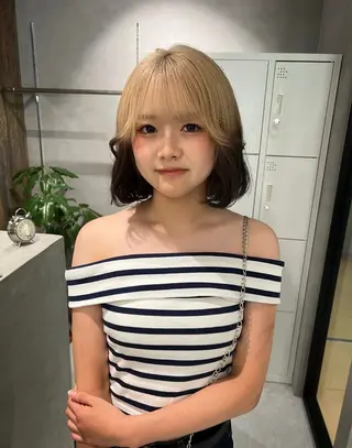 ミディアム デザイン🥇複雑履歴 ハイトーン特化のヘアスタイル