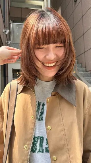 ミディアム じゅわっと暖色カラー 🍊Moemiのヘアスタイル