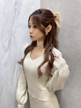 ミディアム rina／ベージュ ワンホン/韓国ヘアのヘアスタイル