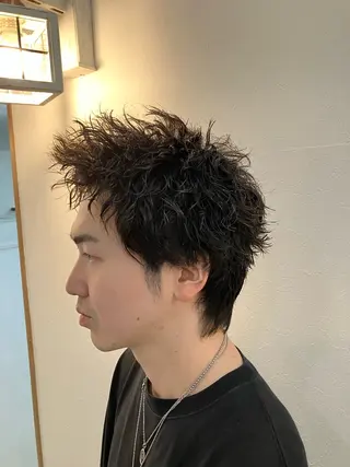 ショート パーマ メンズ well高崎上大類町 /湯浅泳作のヘアスタイル