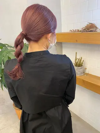 セミロング カラー ヘアアレンジ 、 、のヘアスタイル