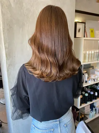 ロング カラー 髪質改善／縮毛矯正 関根青葉のヘアスタイル