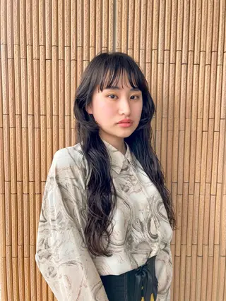 ロング パーマ Izumi所属・ヨシアキ/パーマ/ ウルフ/ボブ/メンズのヘアスタイル