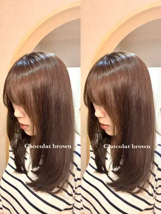 セミロング 透明感カラー🤎/ ツヤカラー/さくらのヘアスタイル