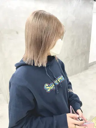 ミディアム カラー パーマ ヘアアレンジ メンズ ハイトーン/レイヤー 🌸さくらのヘアスタイル