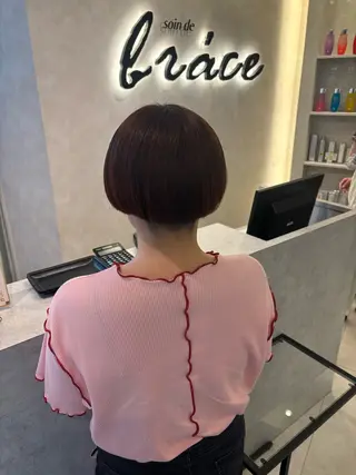 ショート カラー 顔まわりレイヤー×透 明感カラー/しずくのヘアスタイル