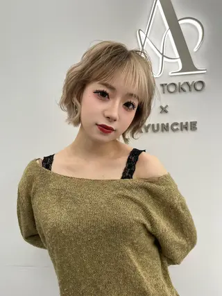 カラー 透明感カラー✨🩵 韓国ヘアkanatoのヘアスタイル