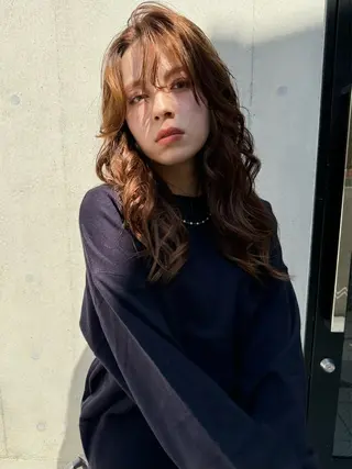 セミロング カラー 嶋佐 昌大 シマサマオのヘアスタイル