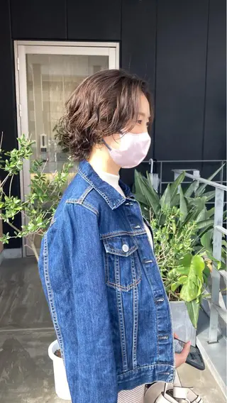 セミロング パーマ Izumi所属・ヨシアキ/パーマ/ ウルフ/ボブ/メンズのヘアスタイル