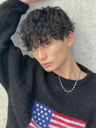 パーマ メンズ 古川 颯馬のヘアスタイル