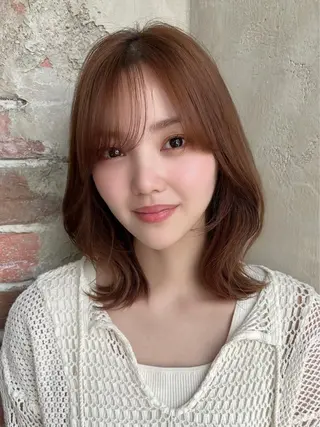 ミディアム 🧡くびれヘア/前髪 顔周り🧡久原結衣のヘアスタイル