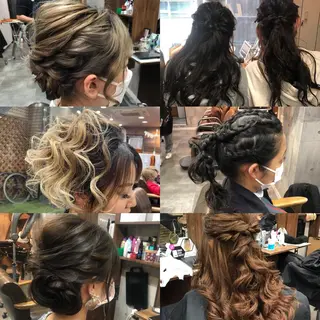 セミロング カラー ヘアアレンジ 下妻 カラーエクステ難波のヘアスタイル