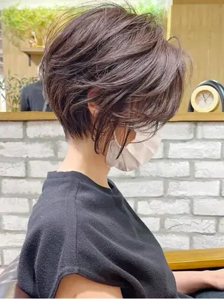 ショート カラー ケアパーマ /根本剛史のヘアスタイル