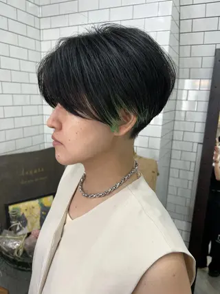 ショート 紙屋町ショート /ボブ　パーマ河内蓮のヘアスタイル