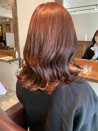 ミディアム カラー 透明感/オリーブ/ グレージュ/YUKAのヘアスタイル