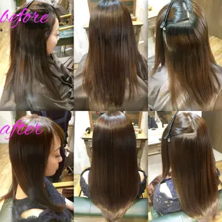 ロング カラー パーマ ブリーチ縮毛矯正/ デサキ ショウヘイのヘアスタイル