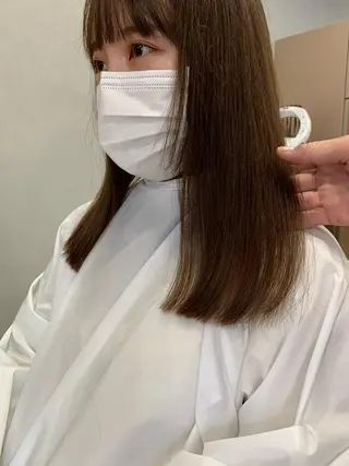 セミロング カラー ボブパーマコテ巻き風 パーマNo1深江秀平のヘアスタイル