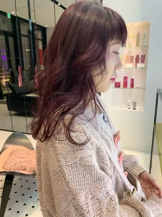 ミディアム カラー ハッシュカット/ハイ トーン/MANAMIのヘアスタイル