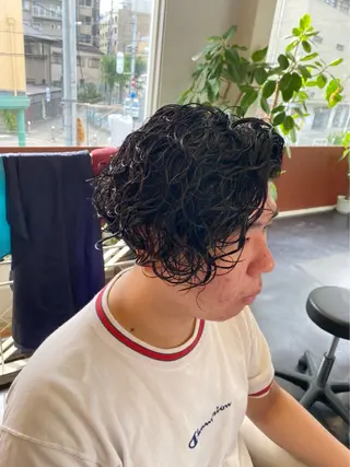 パーマ メンズ 園田 一喜のヘアスタイル