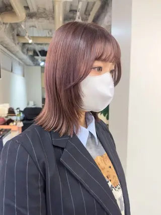 ミディアム カラー レイヤー/顔周り /いいぬまみかのヘアスタイル