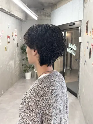 ショート パーマ メンズ door white hideのヘアスタイル