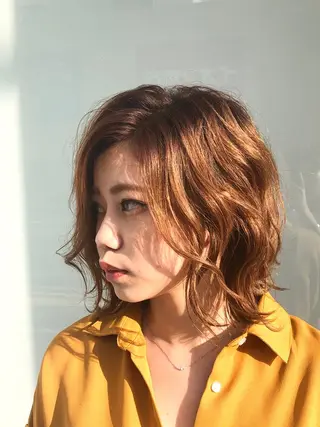 ミディアム パーマ 大人ショート/ 高下将一のヘアスタイル