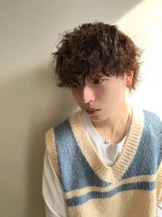 ミディアム パーマ メンズ メンズStylist 山根慧のヘアスタイル