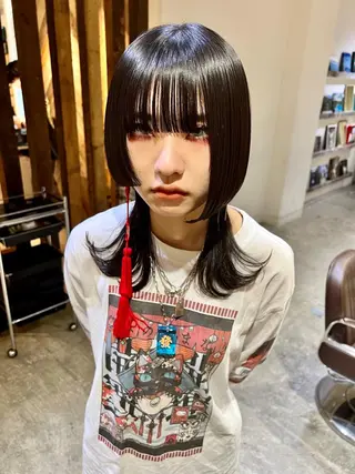 ミディアム 【ロングウルフカット 姫カット】伊藤裕哉のヘアスタイル