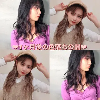 ロング カラー 透明感カラー×小 顔レイヤー♡ヒデさんのヘアスタイル