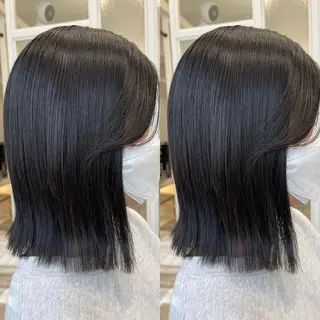 ミディアム 縮毛矯正/髪質改善 /レイヤー/韓国のヘアスタイル