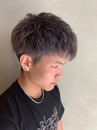 ショート カラー メンズ 上石神井メンズパーマ 飯田徹のヘアスタイル