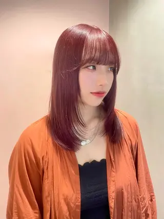 ミディアム カラー カノン/アニオタ🧡 暖色/酸性ストレートのヘアスタイル