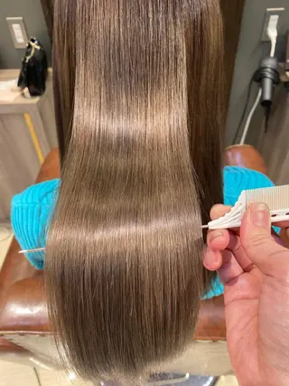 ロング カラー LOANA カラー &縮毛モデル募集のヘアスタイル