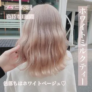 ミディアム カラー ヘアアレンジ メンズ キッズ マツエク・マツパ SALOWIN所属・ハイトーン美容師 MASATOのヘアスタイル