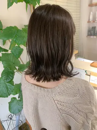 ミディアム カラー 透明感カラー/ボブ /佐藤伶のヘアスタイル