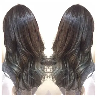 セミロング カラー 髪質改善/痛ませ ないカラー/西村航大のヘアスタイル