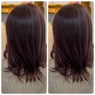 ミディアム 飯星慧斗 /ブリーチ、縮毛矯正のヘアスタイル