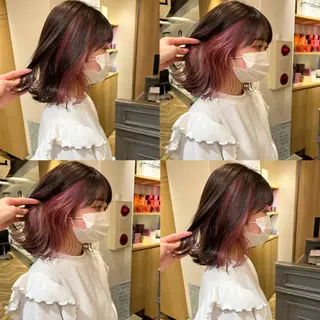 セミロング カラー 艶カラー/韓国顔周り 🎀mamiのヘアスタイル