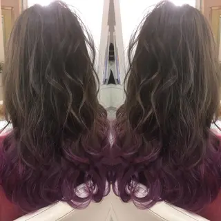 セミロング ロング カラー 髪質改善 中川　翔のヘアスタイル