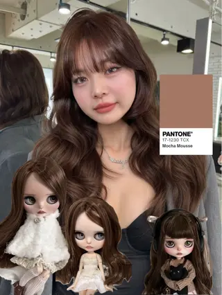 セミロング カラー 韓国技術習得者🩰 narumi‎‎🤍のヘアスタイル