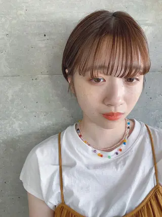 ショート カラー ボブパーマコテ巻き風 パーマNo1深江秀平のヘアスタイル