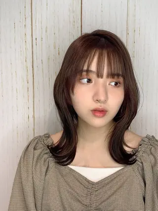 ミディアム 🦋ミルクティーベー ジュ🦋mayukiのヘアスタイル