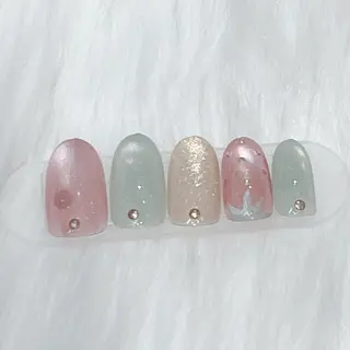 ネイル 💙🤍Tiary M🤍💙のネイルデザイン