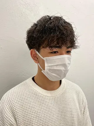 ショート パーマ メンズ スパイラルパーマ 🌐hina⭐️のヘアスタイル