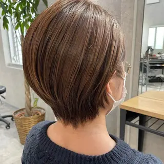 ショート カラー ヘアアレンジ 切りっぱなしボブ/ デザインカラー店長のヘアスタイル