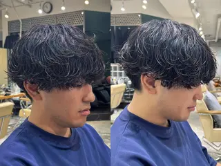 ショート パーマ メンズ センターパート職人 柏/メンズ/ ハルキのヘアスタイル