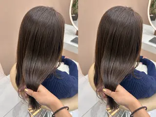 ミディアム オリーブカラー 長谷川のヘアスタイル